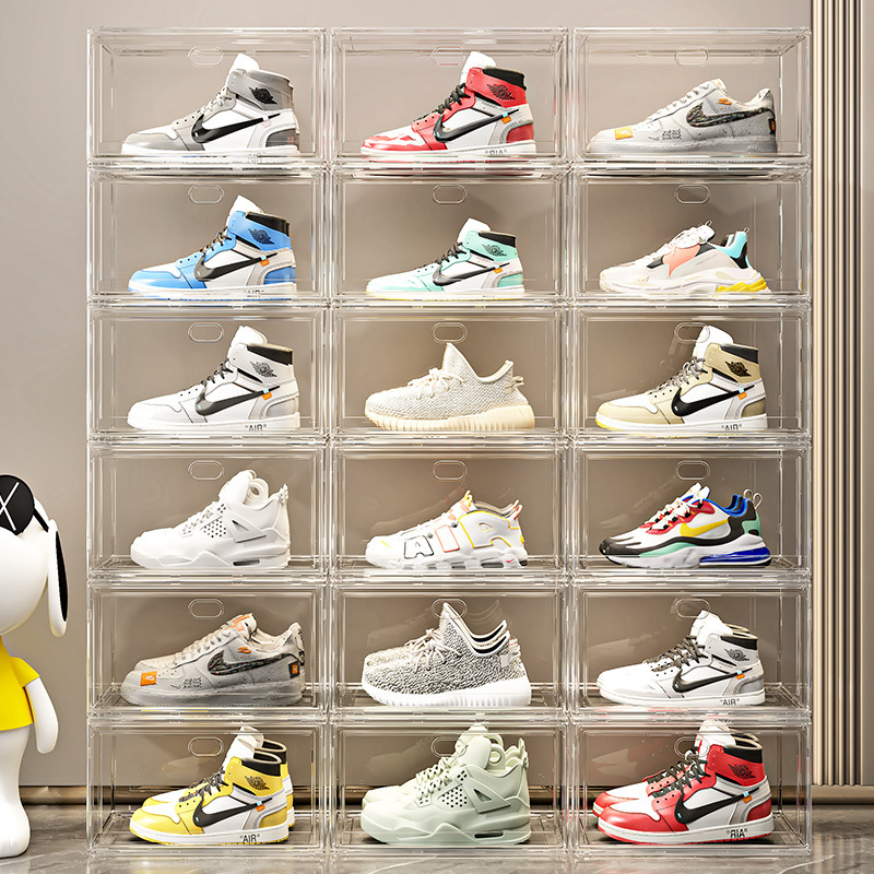 Sneaker Case - 투명 신발 박스 세트: 방진, 방습,