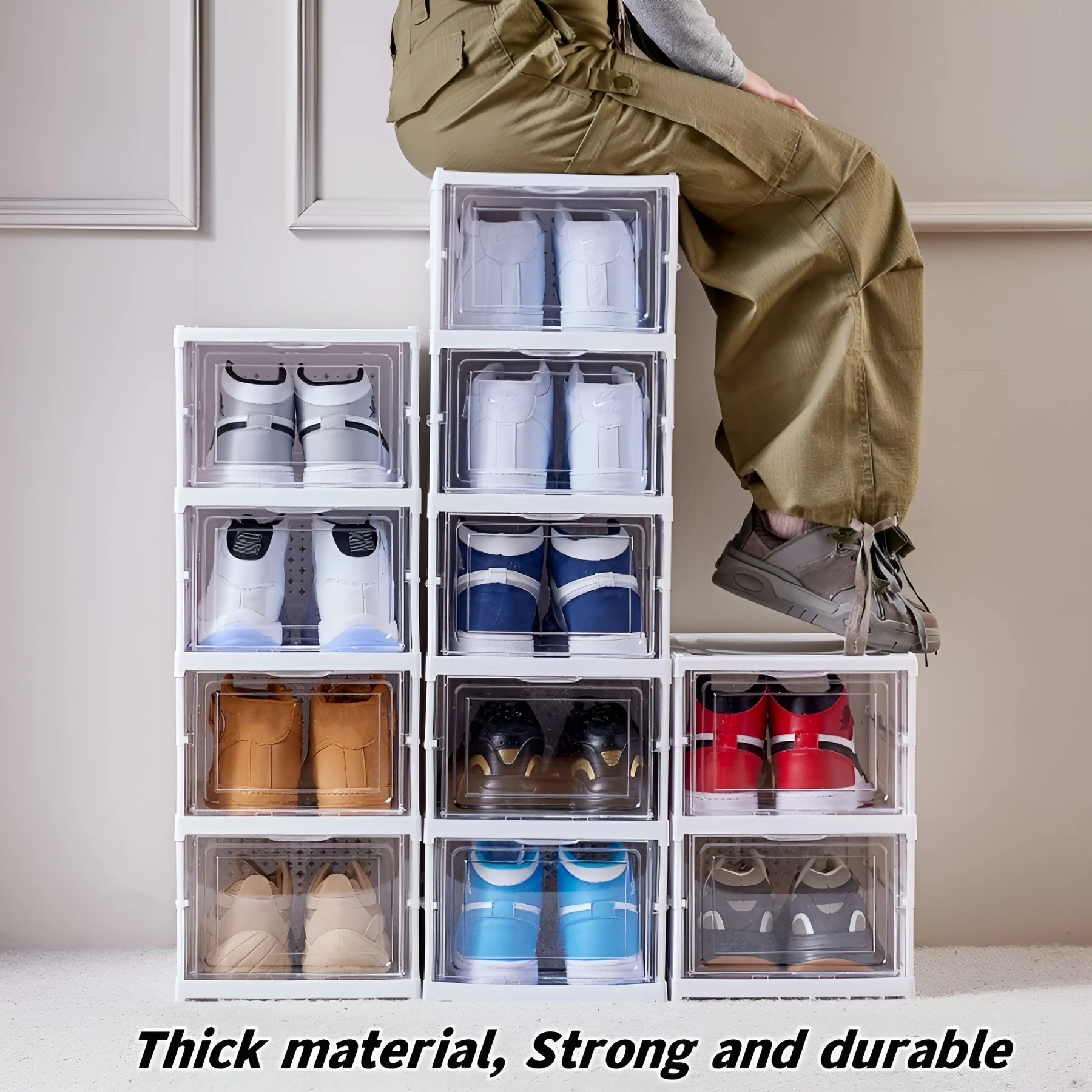 6 레이어 신발 상자 접이식 투명 운동화 신발 보관 주 - Sneaker Care Box 리뷰 및 가격